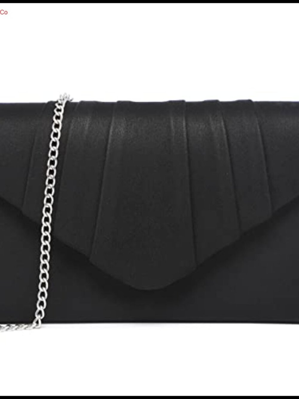 Faux Suede Pleated Envelope Clutch Evening Bag with Chain Strap